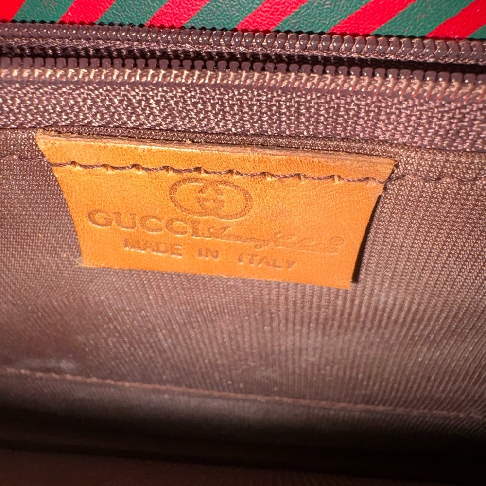 Gucci Red and green Striped Crossbody Bag 1960 vintage good condition - Picture 9 of 10